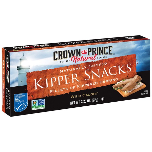 Crown Prince Natural Kipper Snacks - Low in Sodium, 3.25 Ounce Cans (Pack of 18)