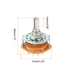 Rebower Band Selector Rotary Switch 1P4T 1 Pole 4 Position, 1 Deck [for Radio, TV, Industrial Machine Control Unit] - 2 Pcs