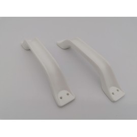 CR-MOESANCO® Set of 2 Heavy Duty White Door Handles for Caravans, Boats or Trailers with Four Holes for Fixing