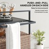 Outsunny PE Rattan Outdoor Bar Table, Outdoor Kitchen Island with