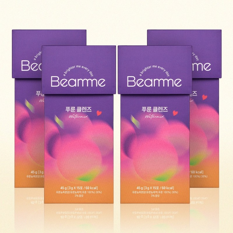 빔미 푸룬클렌즈 식이섬유 난소화성말토덱스트린 비움 워터 저당, 15회분, 4박스 Beamie