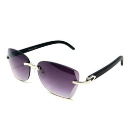 Dweebzilla Debutante Rimless Aviator Metal & Faux Wood Buffs Clear Lens Sunglasses - Rimless Eyeglasses Frames (Rose Gold Black Wood Frame - Black Gradient Lenses)