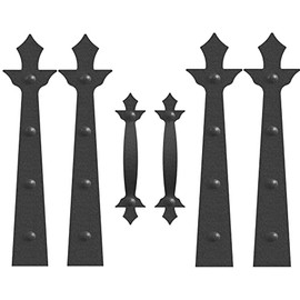 KingManta Garage Door Magnetic Decorative Hardware/fauk Garage Door Hinges and Handle/Garage Door Accents Magnets( 6pcs) | Black