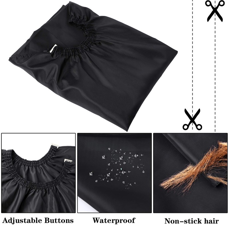 FEBSNOW Professional Hair Cutting Cape with Neck Duster Brush, Salon