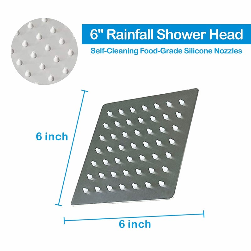 LOHNER 6 inch Shower Head with handheld, High Pressure 6"
