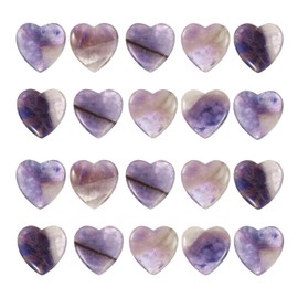 PATIKIL PATIKIL Heart Crystals Stone, 20 Pcs Natural Crystal Polished Love Gemstone Rose Quartz Pocket Bulk Set Balancing Meditation Gifts for Mother Women Birthday, Dark Purple