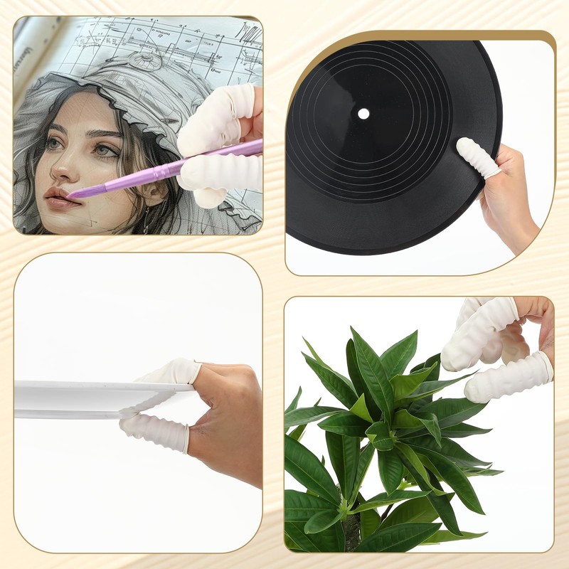 100 Pcs Finger Cots Finger Protectors, Medium Disposable Fingertips Protective