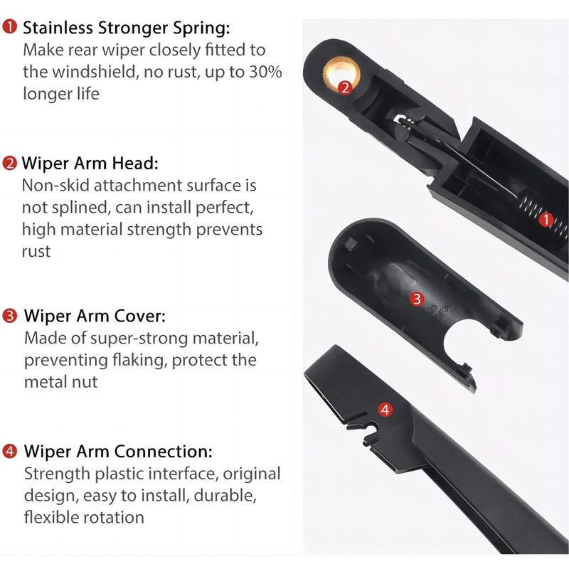 OTUAYAUTO Replacement for Ford Edge 2007-2014 Rear Wiper Arm Blade