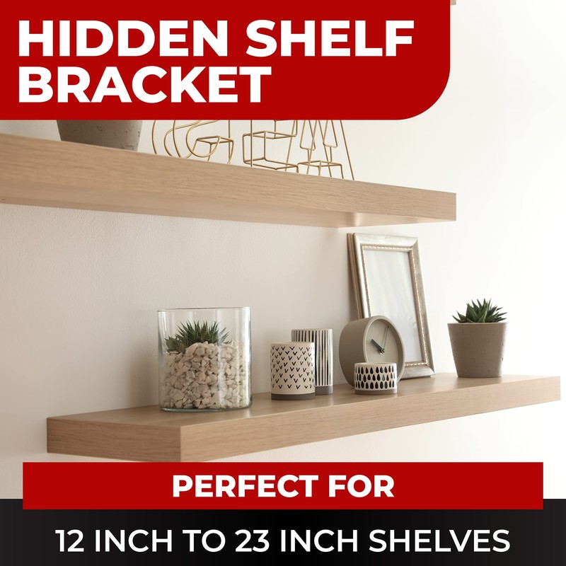 Set of 2 Floating Shelf Brackets 11 inch Multiple Mounting