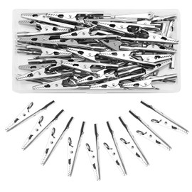 VooGenzek Pack of 50 Alligator Clips, Test Metal Alligator Clips, Electrical Test Clips for Laboratory Testing