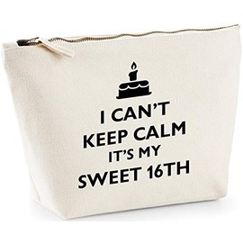Hippowarehouse I can't keep calm it's my sweet 16th printed make up cosmetic wash bag 18x19x9cm