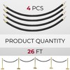 4PCS Black Velvet Rope 6.5FT – 6.5FT Velvet Ropes Black