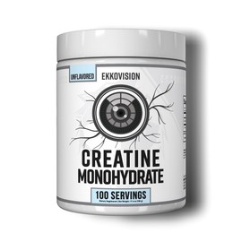 Ekkovision Creatine Monohydrate Powder, Micronized, Unflavored, Pre Workout & Post Workout Supplement for Men and Women, Energy Support, Easy to Mix in Shakes, Smoothies & Beverages, 100 Servings