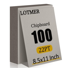 LOTMER 100 Pack Chipboard Sheets, 8.5 x 11 Inch 22PT Heavy Duty Chipboard Sheets for Bookbinding, Kraft Binders Board for DIY Crafts, Book Covers, Boxes