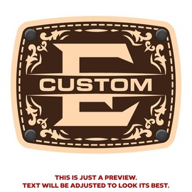 CityLocs Custom Initials Hat with Engraved Leather Patch - Letter: E, Hat Color: Black Snapback