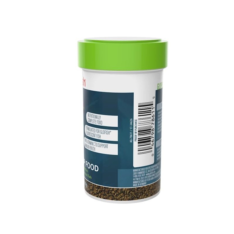 GloFish Microcrisp Food Nutritionally Complete Food for Small Tropical Fish,