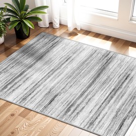 WIEVEDENS 2x3 Small Washable Area Rug: Non-Slip Indoor Door Mat for Entrance Doorway Kitchen Bedroom Living Room - Abstract Farmhouse Throw Rug for Modern Home Decor Grey