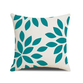 Homefeelzydys Cushion Covers,Cushion Covers 45 x 45 set of 4 Teal Square Throw Pillow Case cushion covers 18x18 4Pack For Outdoor Patio Garden Blench Living Room Sofa Farmhouse Decor