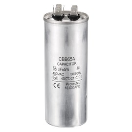 PATIKIL 55uF 55MDF 450V AC Fan Start Capacitor, CBB65 Circular Run Capacitor for AC Motor Run Air Conditioner Cool Heat Pump Condenser Straight