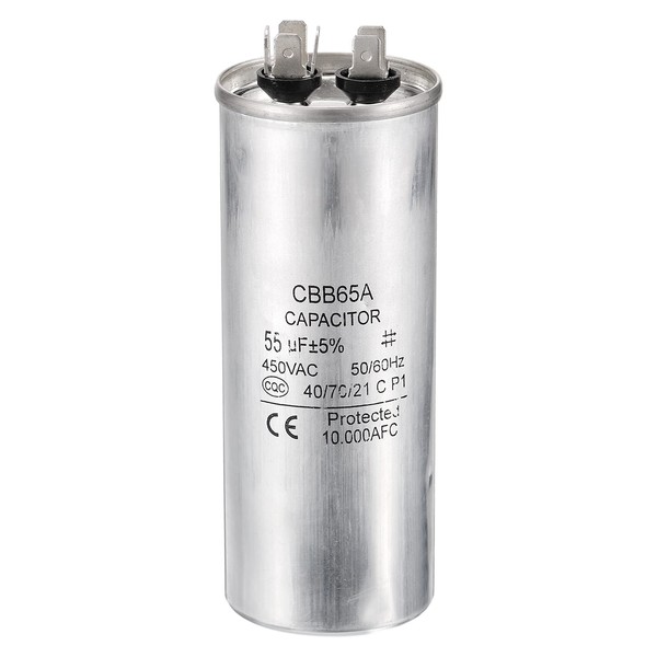 PATIKIL 55uF 55MDF 450V AC Fan Start Capacitor, CBB65 Circular