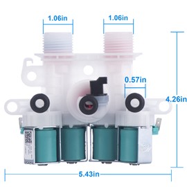 W11165546, W11096267 Washer Water Inlet Valve, Compatible with may-tag, whirlpool, ken-more Washing Machine, Replaces 33090105, W10758828, W10599423, W10839828, W11165546VP, AP6284346