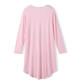 Arshiner Girls' Nightdress Long Sleeve Children's Night Dress Cotton with Cute Prints Pyjamas Dress Nightdress for Girls, pink