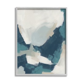 Stupell Industries Brushed Abstract Blue & Beige Framed Giclee Art, Design by June Erica Vess