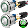 ZJWZJH 22mm Latching Push Button Switch 22mm 24V Power 1NO