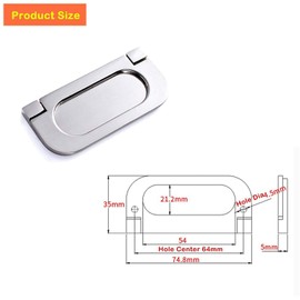 CTRICALVER 4 Pcs Flush Ring Pull Zinc Alloy Cabinet Drawer Pull Handle| Stainless Steel Pull Handle Invisible Door Knob 75mm|for Cupboard Drawer Cabinet Wardrobe Accessories with Screws (Bronze)