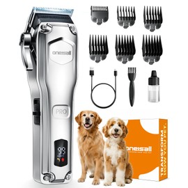oneisall Dog Clippers for Grooming Thick Hair,Low Noise Dogs Grooming Kit with Detachable Stainless Steel Blade,Dog Shaver for Thick/Matted/Knotted/Fine/Wave/Curly Hair,PC18