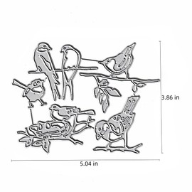 6pcs Birds Nest Animal Cutting Dies, Leaves Tree Branch Die Cuts Metal Embossing Stencils Template Mould for Card Scrapbooking and DIY Craft Album Paper Card Decor