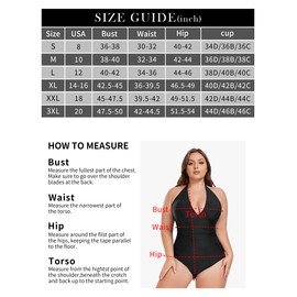 Ocean Blues Women's Black Plus Size One Piece Swimsuit V-Neck Bathing Suit Tummy Control Swimwear Size Medium