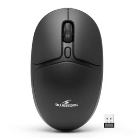 Bluestork - M-WL-OFF25 – Kabellose Maus Dongle USB 2,4 GHz – Maus Bluetooth Ultra Compact Format – Kabellose Maus, leise, beidhändig, 1600 DPI, bequem – PC & Mac – 2024