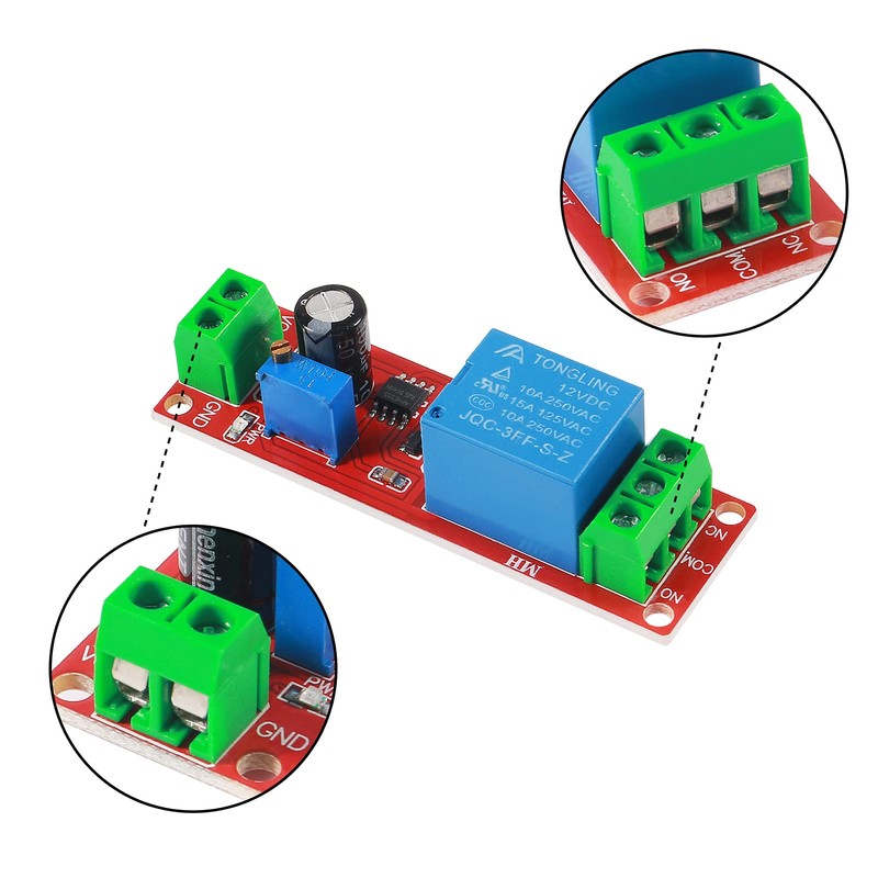Dorhea 10PCS DC 12V NE555 Delay Timer Relay Switch Module