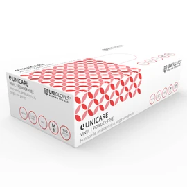 Unigloves Unicare Vinyl Disposable Gloves - Multipurpose, Powder and Latex Free Examination Gloves - Box of 100 Gloves, Red, Extra Large (GS0115)