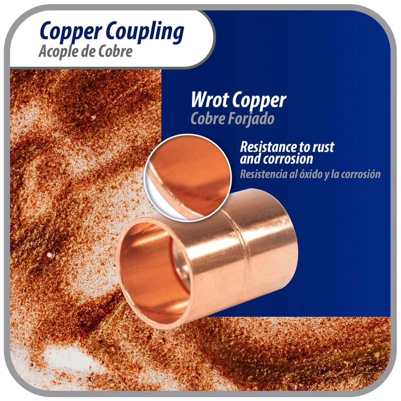 Appli Parts AP-A012 1/2 in Wrot Copper Coupling fitting CxC