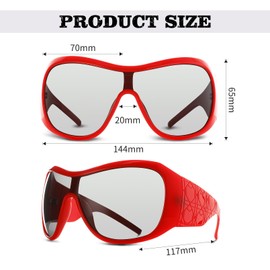 YOGFIT Trendy Oversized Sunglasses for Women Men Y2K Wrap Around Fashion Sunglasses