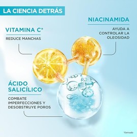 Kit Garnier Rutina Express Aclara Anti Acné 3 pasos, Agua Micelar con Acido Salicílico 400ml + Micro Exfoliante Sueva Anti Acné 150ml + Serum Booster 