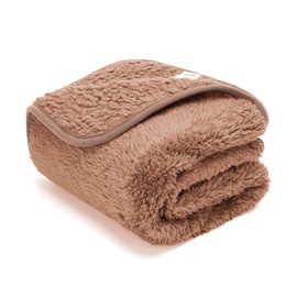 Nobleza Soft Fleece Blanket Washable for Pet Dogs Cats Puppies Soft Warm Mat Brown Grey S/M/L.