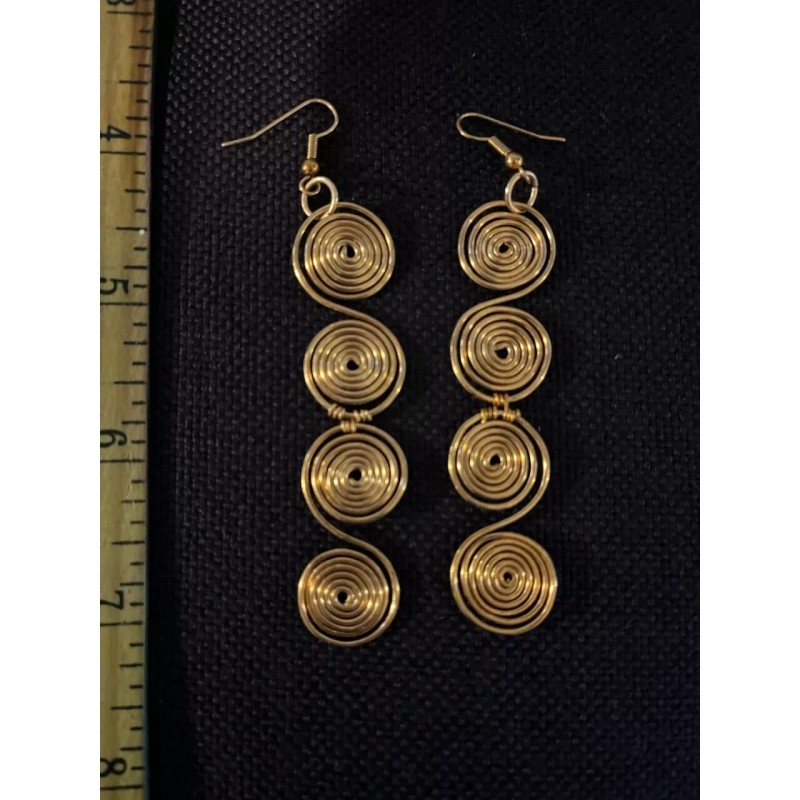 Hand-Crafted Solid Copper Sacred Spiral Stack Earrings