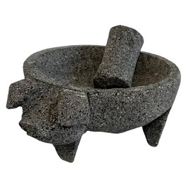 Molcajete Mortar and Pestle with Pig Head