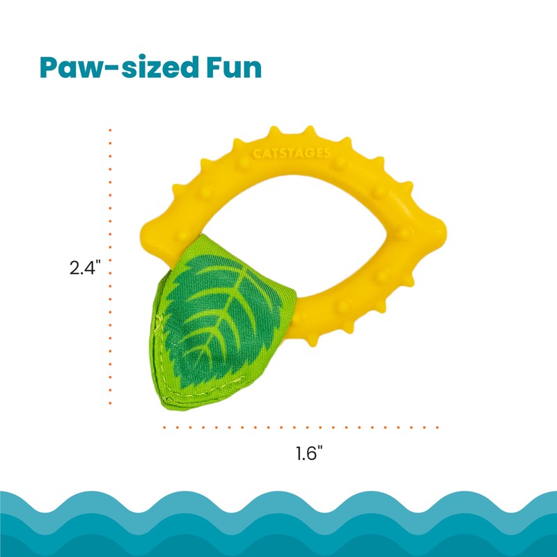 Catstages Dental Lemon Teether, Soft and Textured Cat Chew Toy,