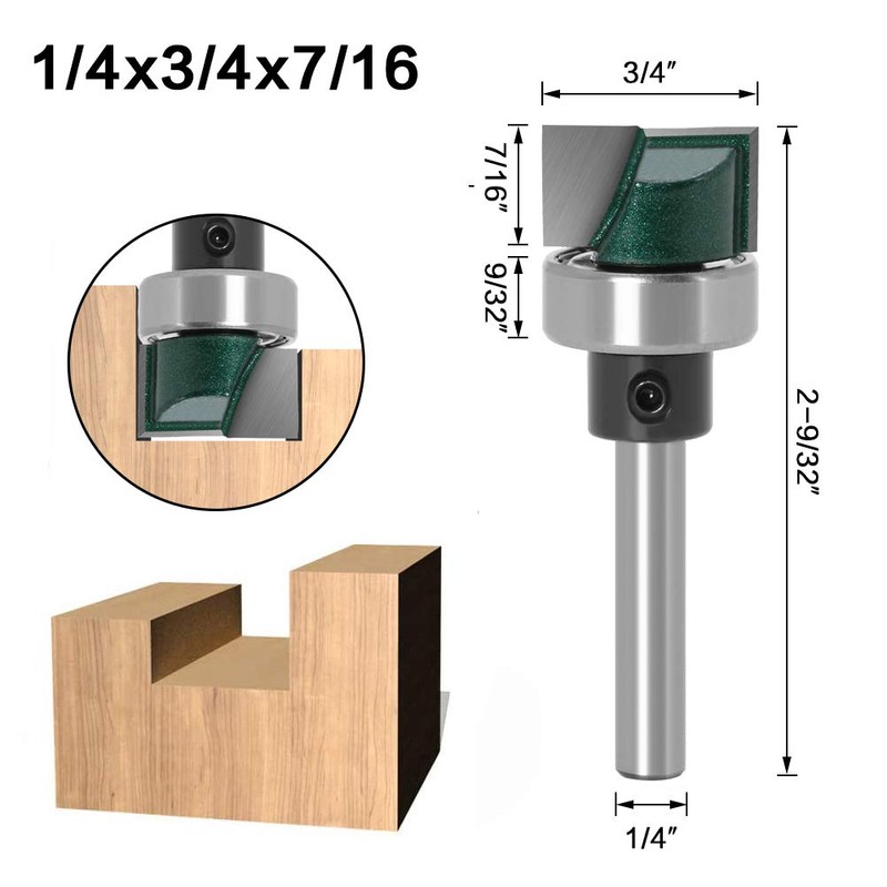 Bestgle 1/4" Shank Proessional Flush Trim Hinge Mortising Template Router