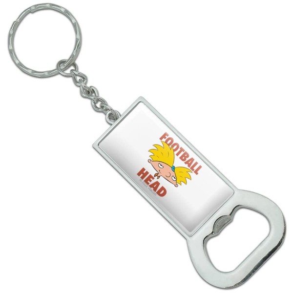 GRAPHICS & MORE Hey Arnold! Football Head Keychain Rectangle Chrome