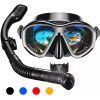 OMORC: Snorkel Set, Dry Snorkeling Panoramic Wide View Mask W/