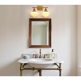 Pathson 2-Lights Milk White Wall Sconce Lighting, Hardwired Bathroom Vanity Lamps, Vintage Indoor Wall Decor Lights for Mirror, Living Room, Bedroom, Stairwell, Fireplace, Foyer