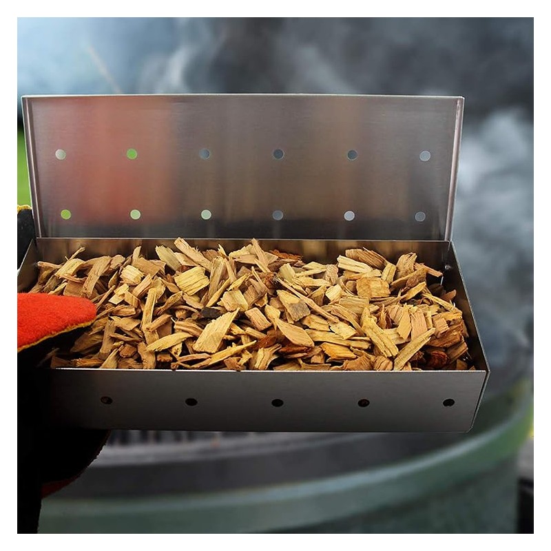 Landree® Smoker Box Made of Rustproof Stainless Steel with 28