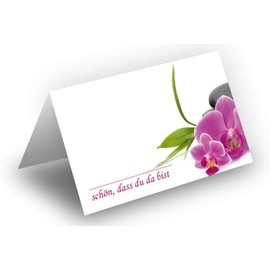 Briefumschläge24Plus Place Cards Name Cards for Wedding Birthday Celebration Christening Communion Confirmation Confirmation Youth Confirmation Pack of 25 Premium Quality Flower Decoration Orchids Soft Pink