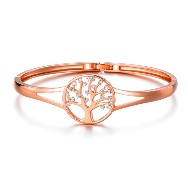 Philip Jones Rose Gold Plated Tree of Life Bangle Created
