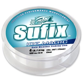 Sufix Ice Magic 100-Yards Spool Size Fishing Line (Clear, 1-Pound)